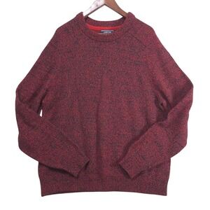 Lands' End Wool Blend Crew Neck Knit Sweater Pullover Mens XL‎ Speckled Burgundy